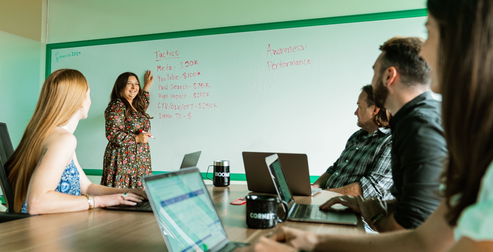 Cornett media buying team collaborating.